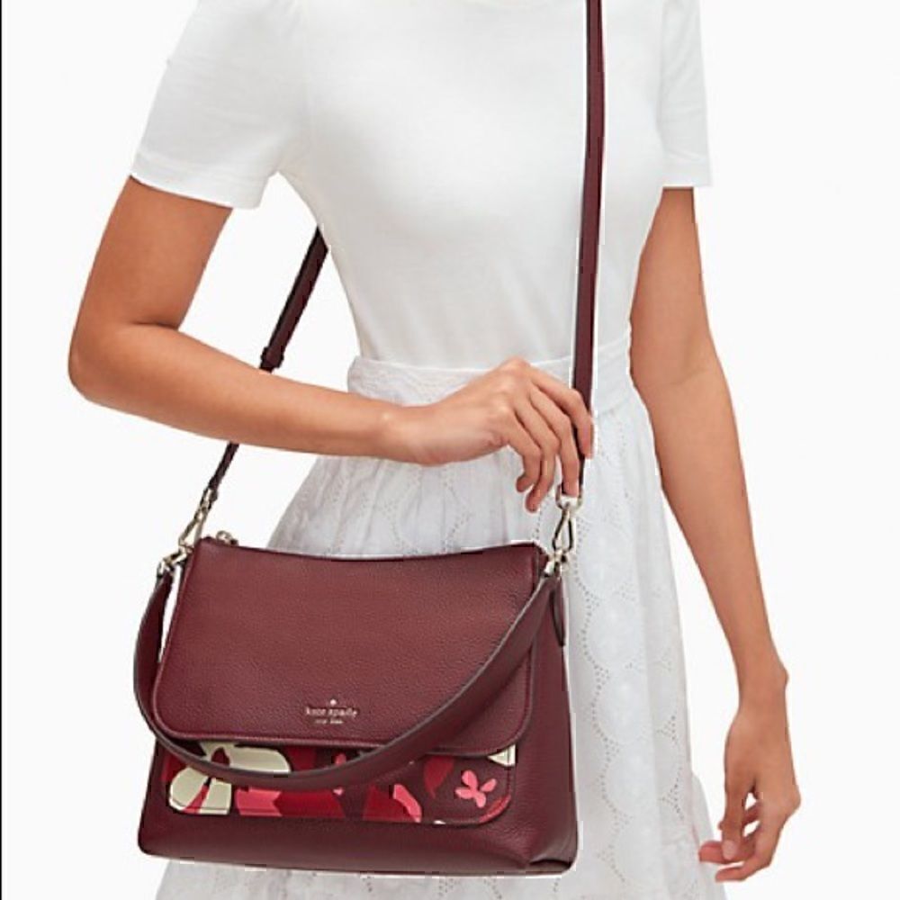 KATE SPADE melody forest floral flap shoulder bag - Picture 2 of 12